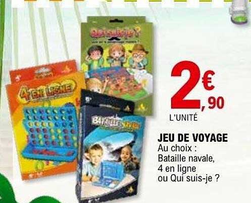 JEU DE VOYAGE Au choix : Bataille navale, 4 en ligne ou Qui suis-je ?