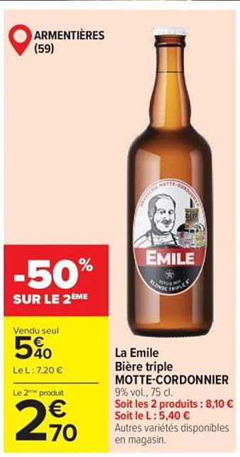 La Emile Bière triple MOTTE-CORDONNIER