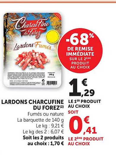 LARDONS CHARCUFINE DU FOREZ Fumés ou nature