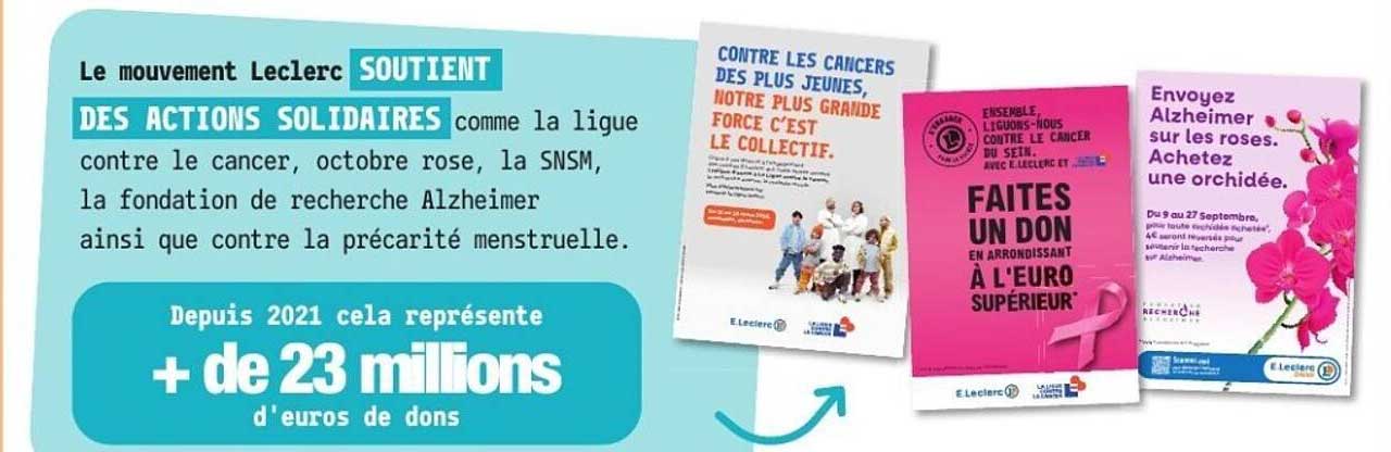 Le mouvement Leclerc SOUTIENT DES ACTIONS SOLIDAIRES