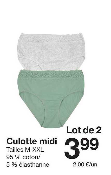 Lot de 2 Culotte midi