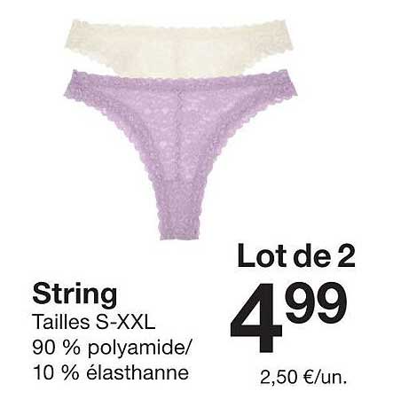 Lot de 2 String