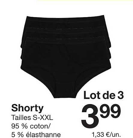 Lot de 3 Shorty
