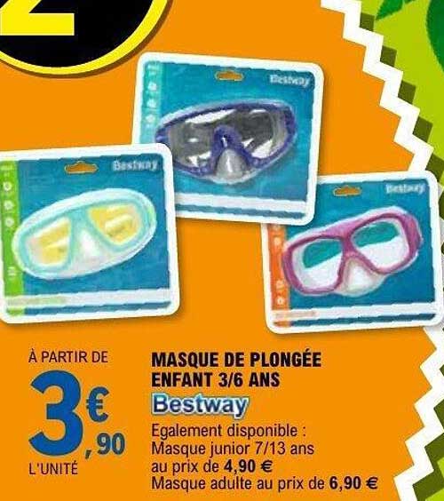 MASQUE DE PLONGÉE ENFANT 3/6 ANS Bestway