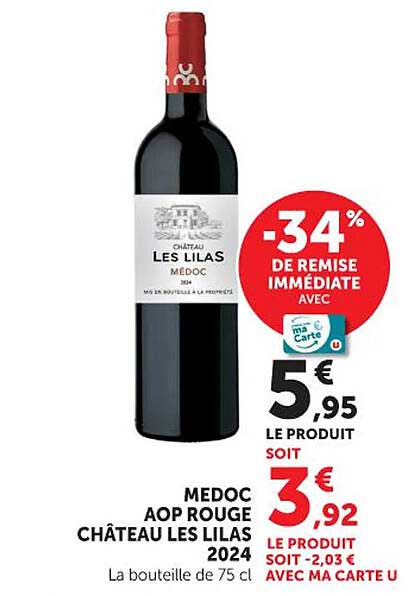 MEDOC AOP ROUGE CHÂTEAU LES LILAS 2024