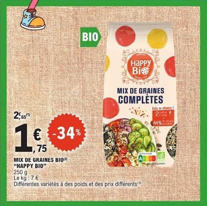 MIX DE GRAINES BIO "HAPPY BIO"