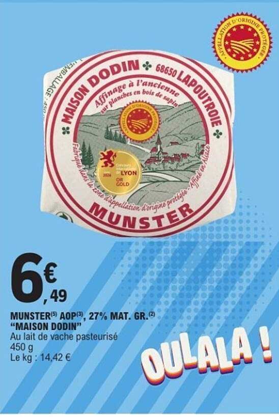 MUNSTER AOP, 27% MAT. GR. "MAISON DODIN"