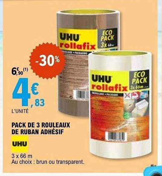 PACK DE 3 ROULEAUX DE RUBAN ADHÉSIF UHU