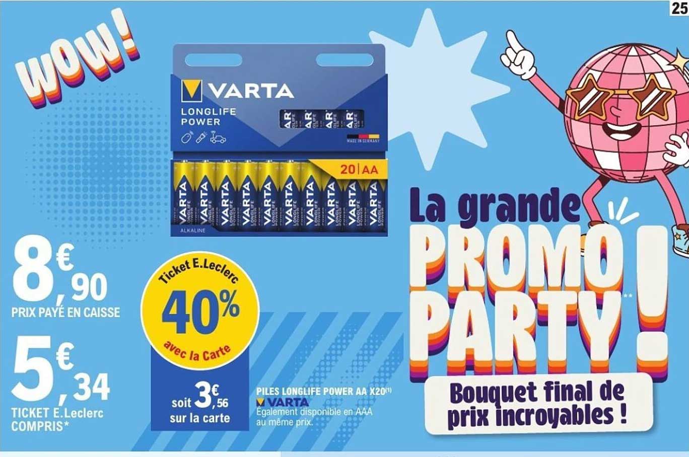 Piles Longlife Power AA x20 VARTA