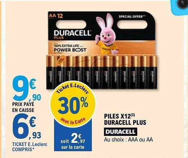 PILES X12 DURACELL PLUS