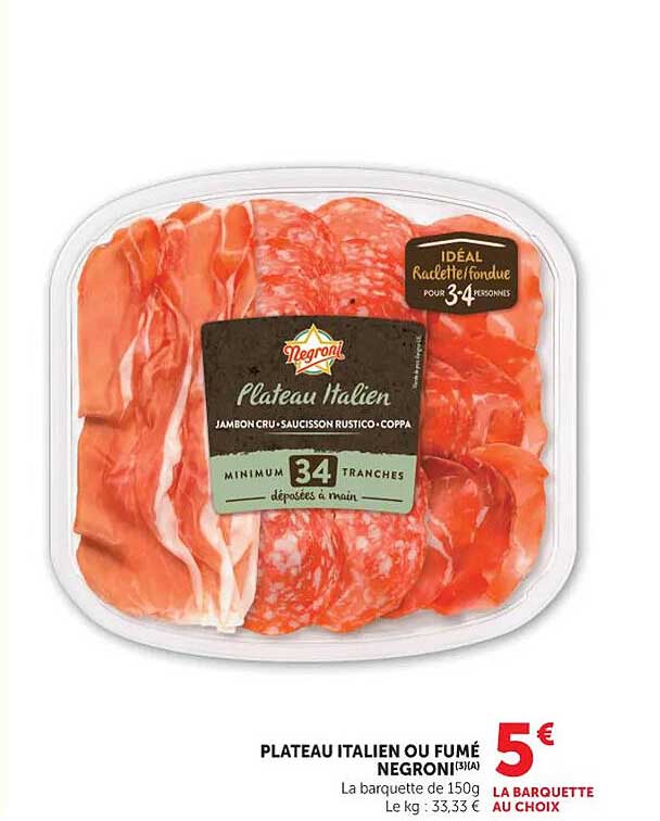 PLATEAU ITALIEN OU FUMÉ NEGRONI