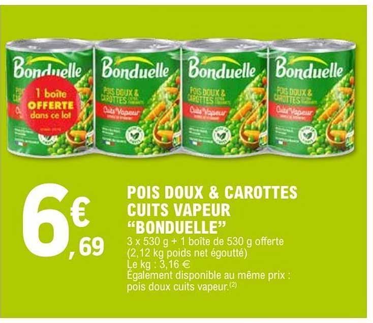 POIS DOUX & CAROTTES CUITS VAPEUR “BONDUELLE”