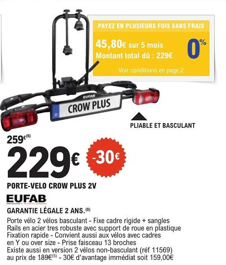 PORTE-VELO CROW PLUS 2V