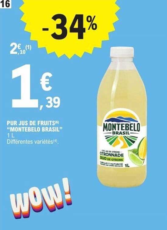 PUR JUS DE FRUITS "MONTEBELO BRASIL" 1 L Différentes variétés