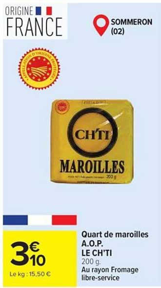 Quart de maroilles A.O.P. LE CHTI 200 g