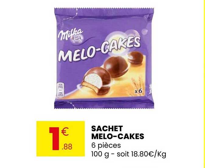 SACHET MELO-CAKES 6 pièces 100 g - soit 18.80€/Kg