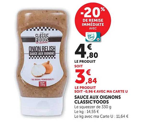 SAUCE AUX OIGNONS CLASSIC'FOODS
