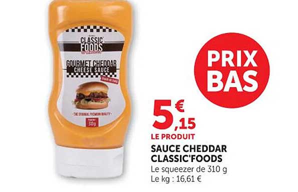 SAUCE CHEDDAR CLASSIC'FOODS