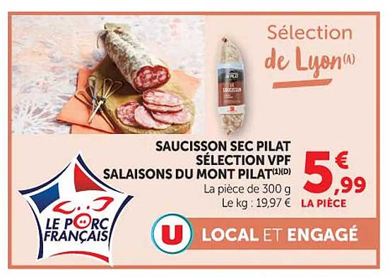 SAUCISSON SEC PILAT SÉLECTION VPF SALAISONS DU MONT PILAT
