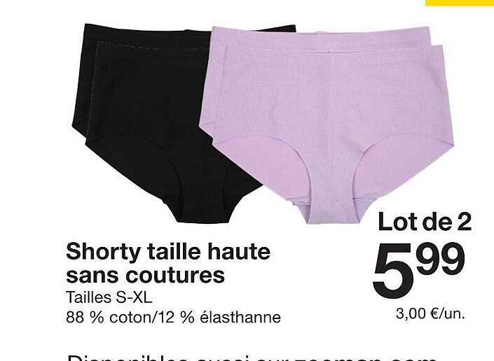 Shorty taille haute sans coutures