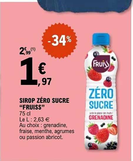 SIROP ZÉRO SUCRE “FRUISS”