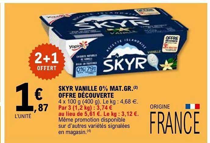 SKYR VANILLE 0% MAT.GR. OFFRE DÉCOUVERTE