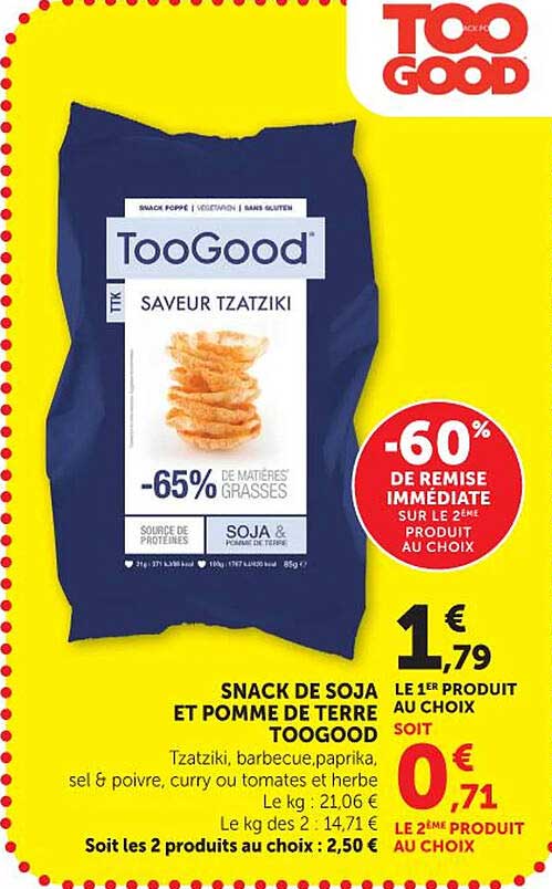 SNACK DE SOJA ET POMME DE TERRE TOOGOOD