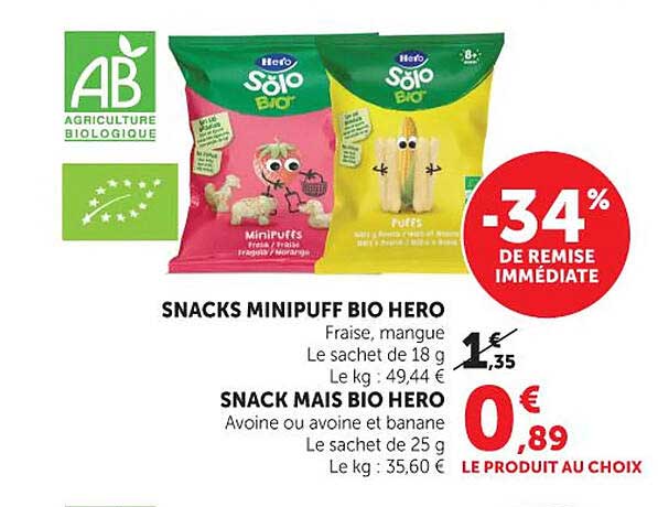 SNACKS MINIPUFF BIO HERO