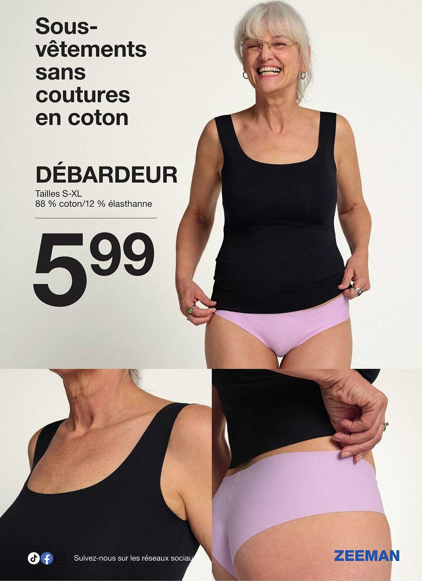 Sous-vêtements sans coutures en coton
