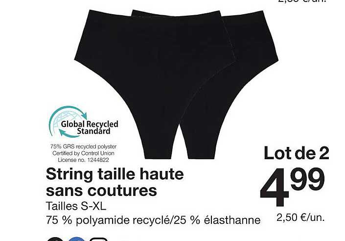 String taille haute sans coutures