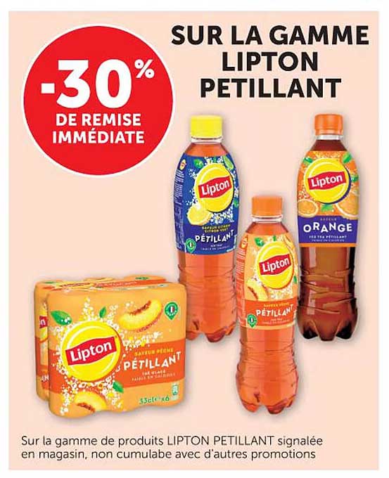 SUR LA GAMME LIPTON PETILLANT