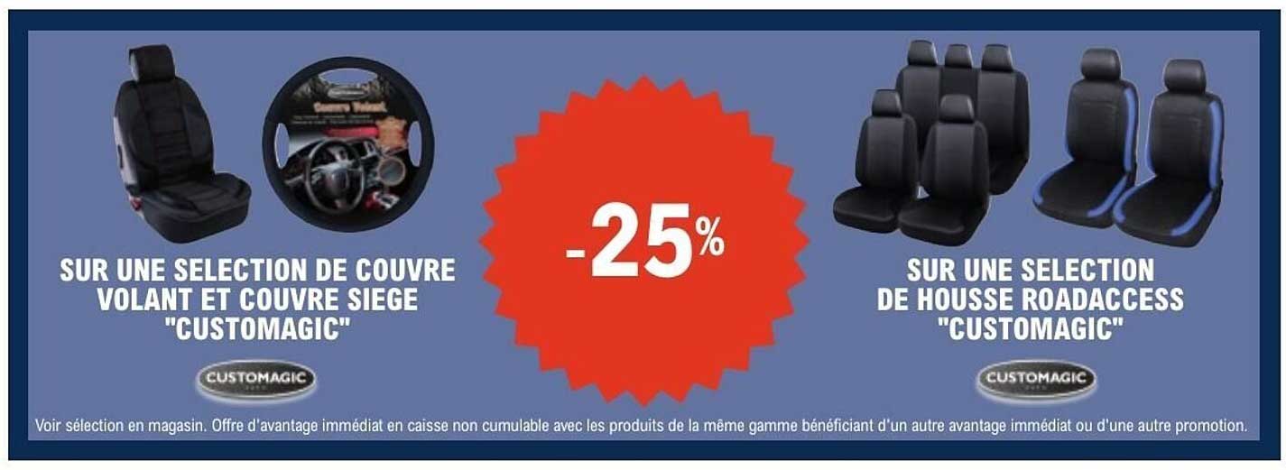 SUR UNE SELECTION DE COUVRE VOLANT ET COUVRE SIEGE "CUSTOMAGIC"