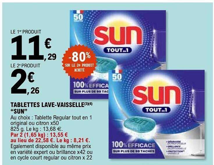 TABLETTES LAVE-VAISSELLE "SUN"