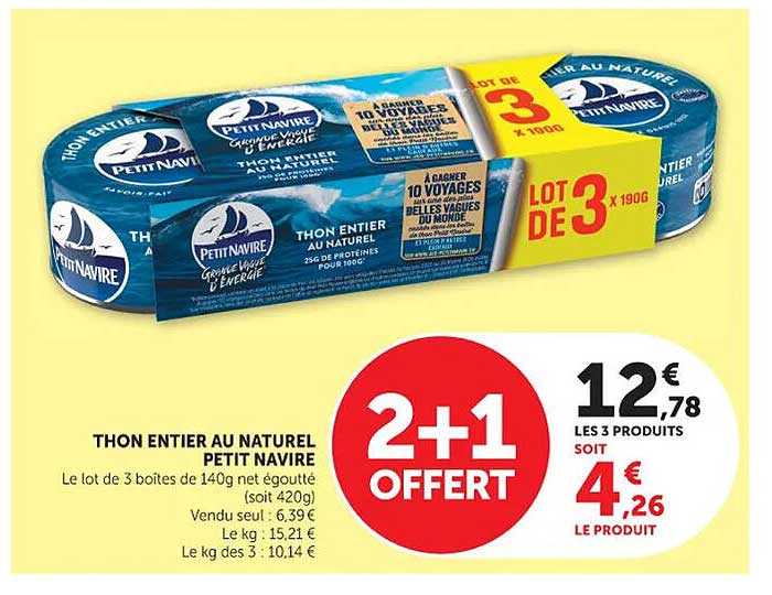 THON ENTIER AU NATUREL PETIT NAVIRE