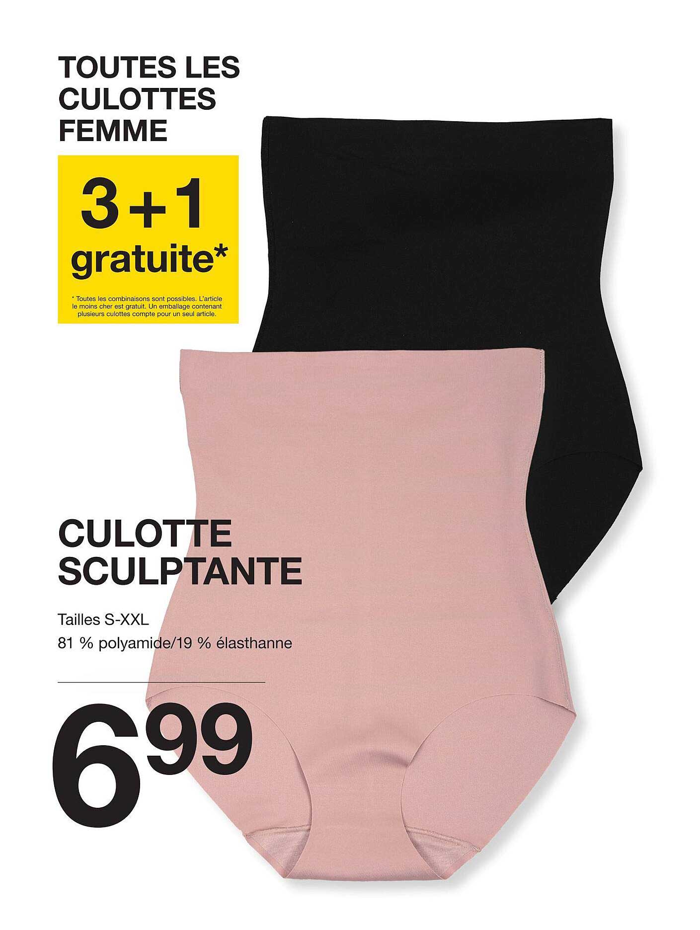 TOUTES LES CULOTTES FEMME 3+1 gratuite*