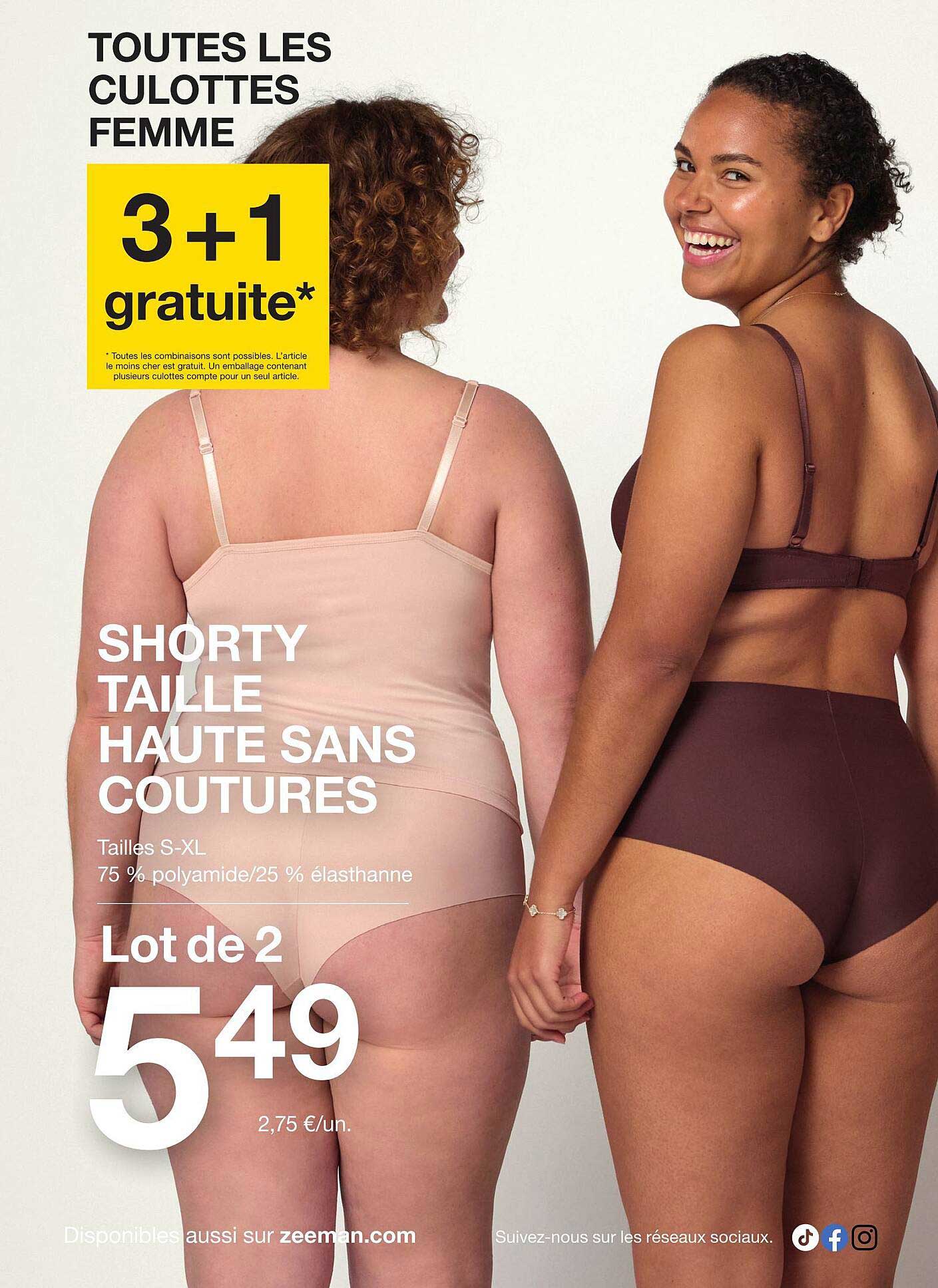 TOUTES LES CULOTTES FEMME 3+1 gratuite*