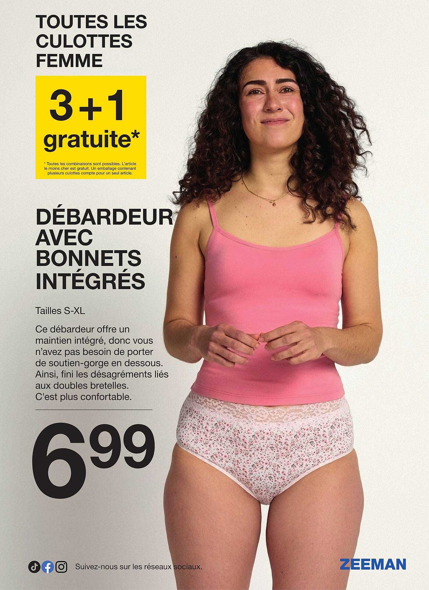 TOUTES LES CULOTTES FEMME 3+1 gratuite*