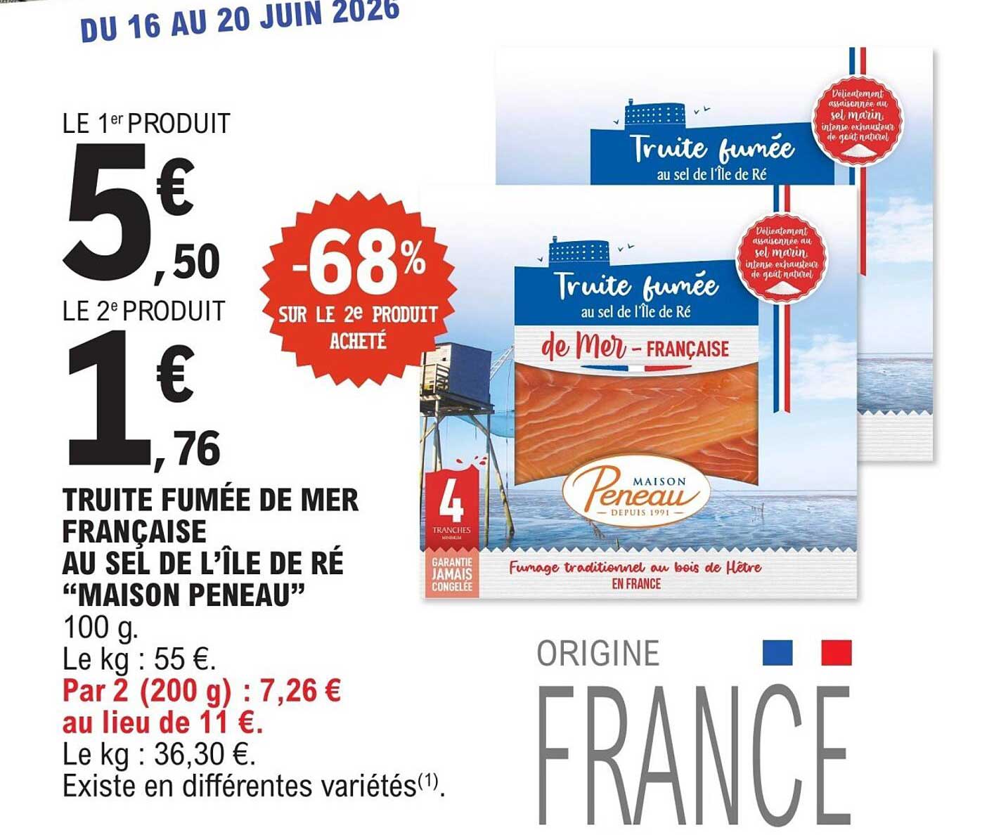 TRUITE FUMÉE DE MER FRANÇAISE AU SEL DE L’ÎLE DE RÉ “MAISON PENEAU”