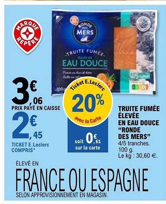 TRUITE FUMÉE ÉLEVÉE EN EAU DOUCE “RONDE DES MERS”