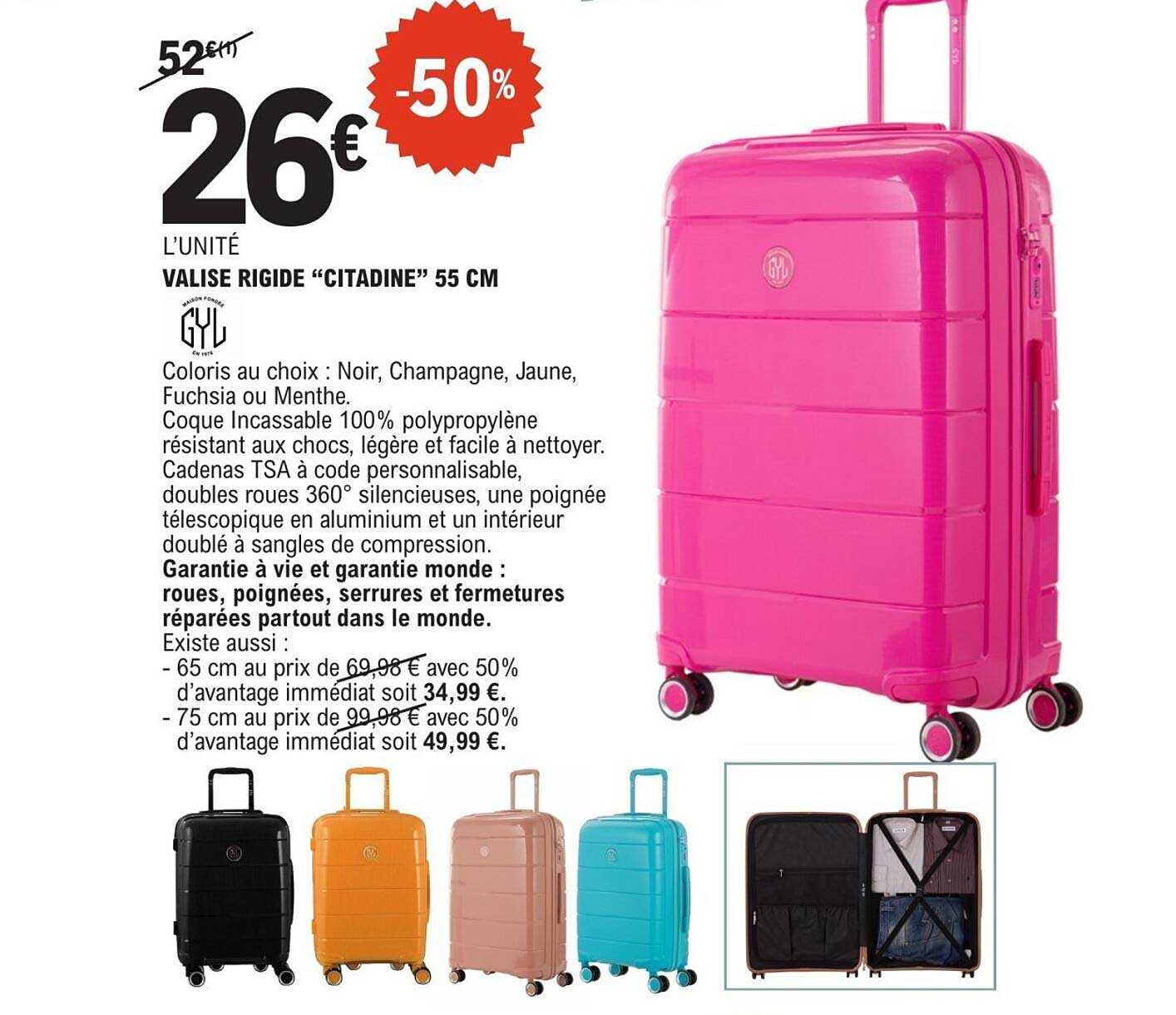 VALISE RIGIDE “CITADINE” 55 CM