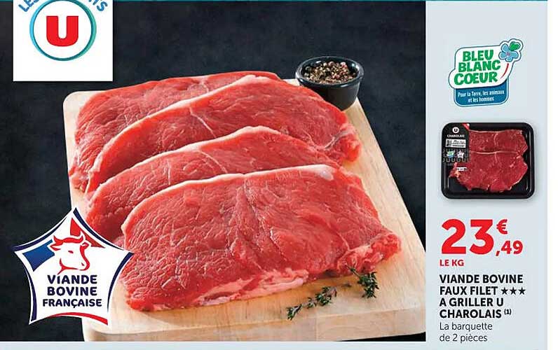 VIANDE BOVINE FAUX FILET À GRILLER U CHAROLAIS