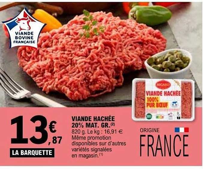 VIANDE HACHÉE 20% MAT. GR.(2)