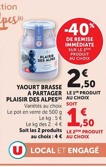YAOURT BRASSE A PARTAGER PLAISIR DES ALPES