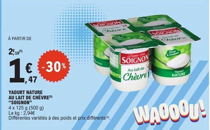YAOURT NATURE AU LAIT DE CHÈVRE "SOIGNON"