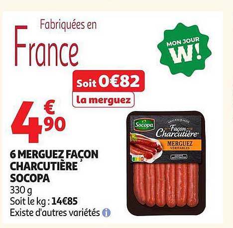 6 MERGUEZ FACON CHARCUTIERE SOCOPA