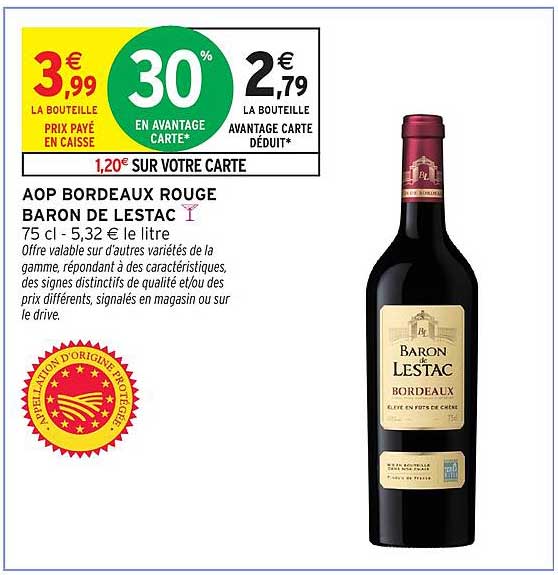 AOP BORDEAUX ROUGE BARON DE LESTAC