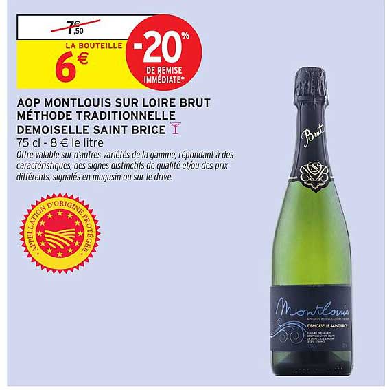 AOP MONTLOUIS SUR LOIRE BRUT MÉTHODE TRADITIONNELLE DEMOISELLE SAINT BRICE