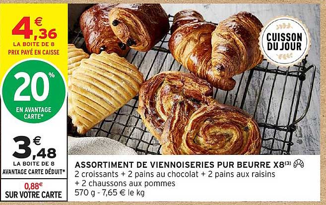 ASSORTIMENT DE VIENNOISERIES PUR BEURRE X8