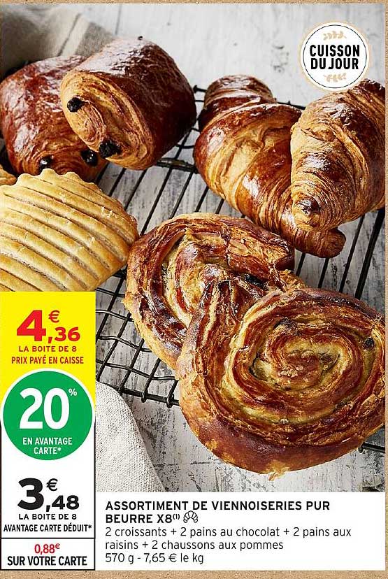 ASSORTIMENT DE VIENNOISERIES PUR BEURRE X8