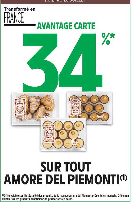 AVANTAGE CARTE 34% SUR TOUT AMORE DEL PIEMONTI
